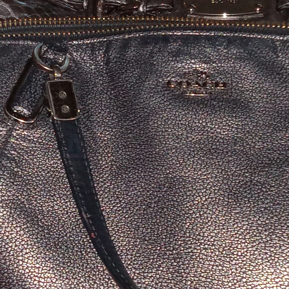 Coach Metallic Silver Shoulder Bag